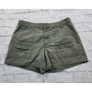 Ralph Lauren Polo Jeans WOMENS 12 Green Utility Ripstop Cargo Short Cotton VTG